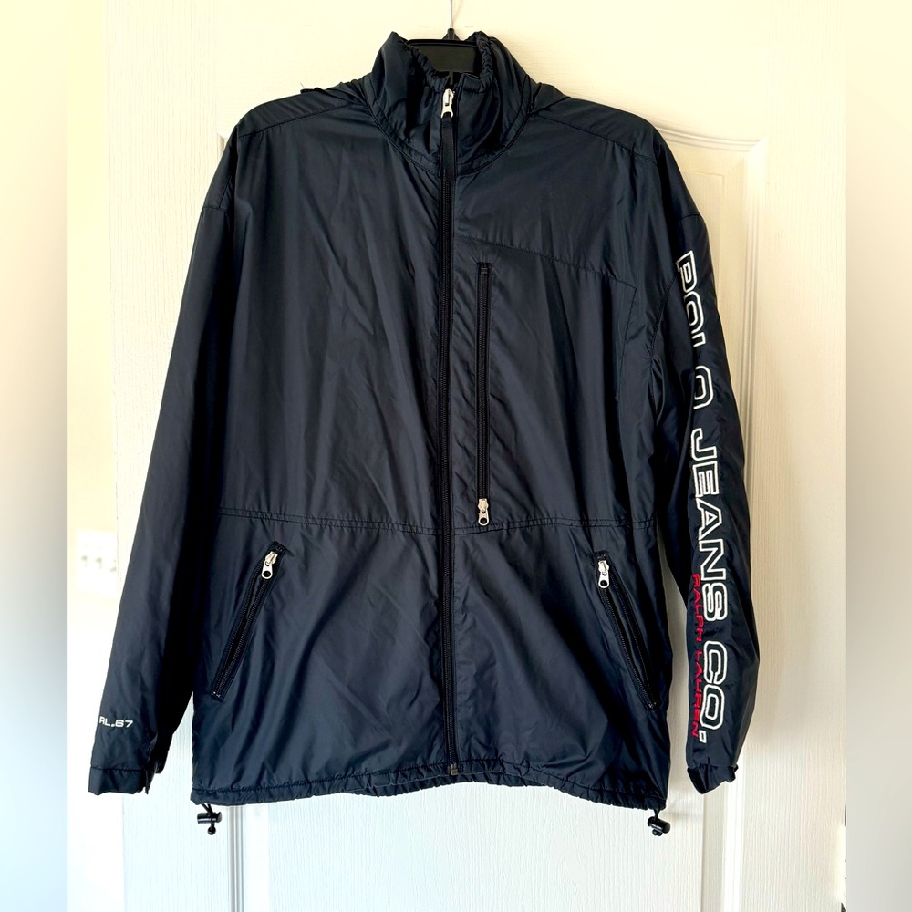 Men’s Polo Nylon Jacket w/ Hood Sz S